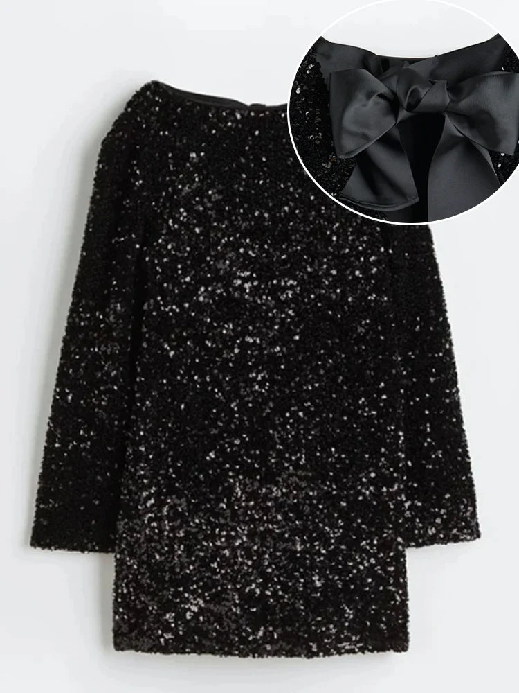 Siona - Sequin dress with bow