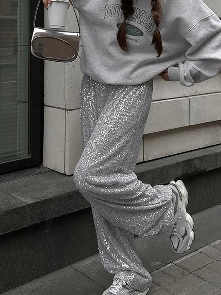 Irina - Flowing sequin trousers