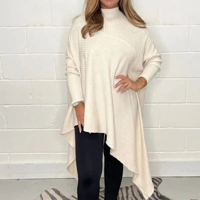Mariella - Fine knitted flattering asymmetrical jumper