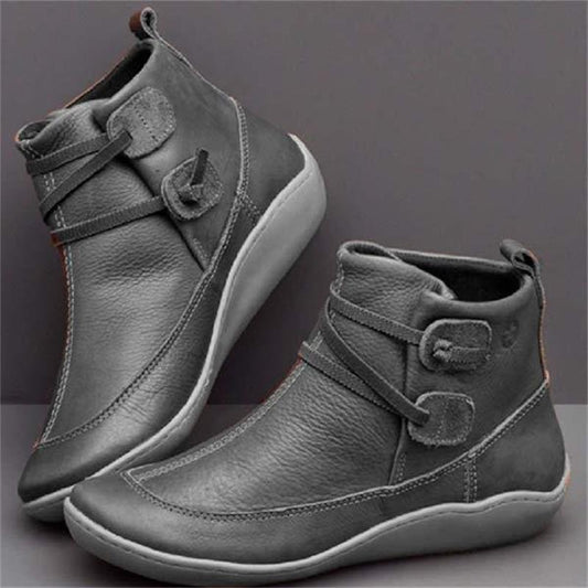 Jane - Casual vintage style short ankle boots for women