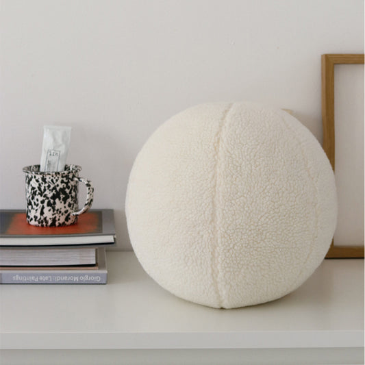 Faux Shearling Ball Pillow