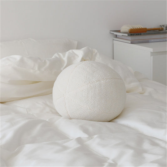 Faux Shearling Ball Pillow