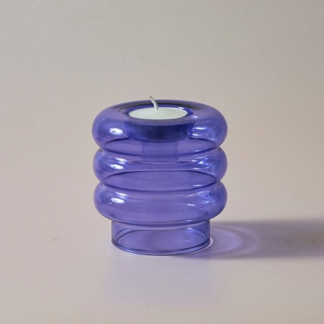 Glass Tealight and Candle Holder